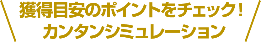 獲得目安のポイントをチェック！カンタンシミュレーション