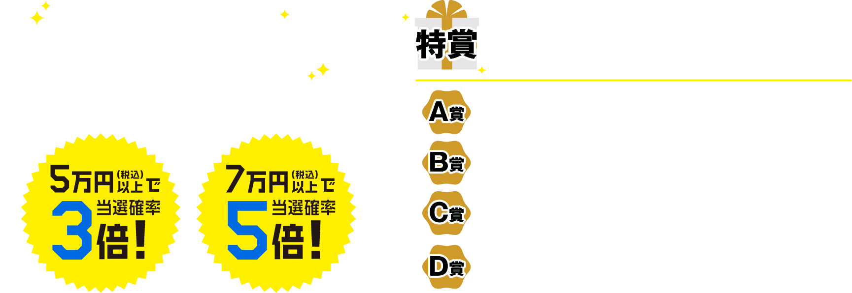 ご利用金額に応じて当選確率UP!