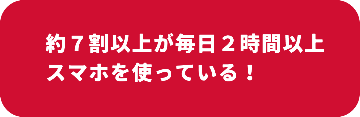 約7割以上が、毎日2時間以上スマホを使っている！